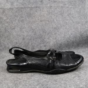 Cole Haan Shoes Womens 7 Slingback Sport Flat Sandals Closed Toe Black Leather